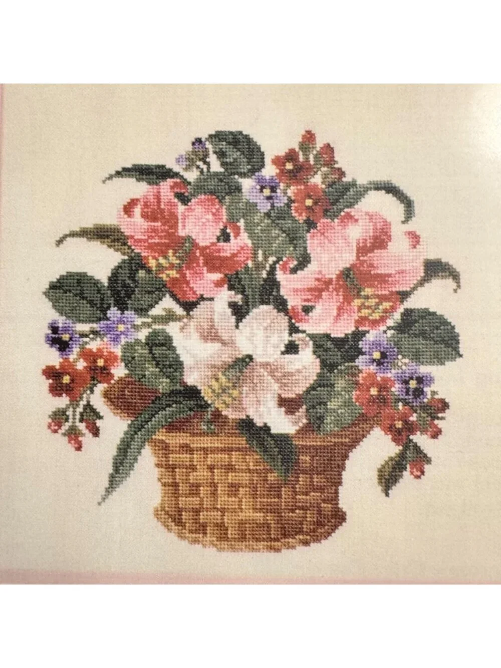 Victorian Floral Cross-Stitch Pattern 